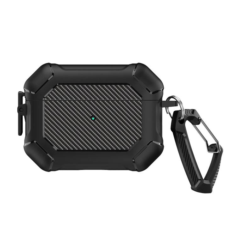 碳釺維TPU+PC耳機保護套帶開關鎖&登山扣