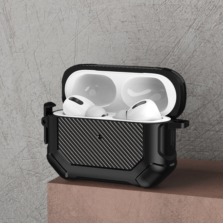 碳釺維TPU+PC耳機保護套帶開關鎖&登山扣