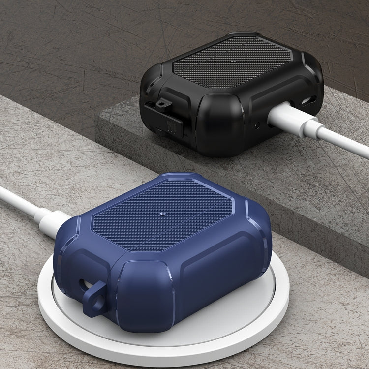碳釺維TPU+PC耳機保護套帶開關鎖&登山扣