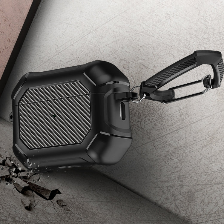 碳釺維TPU+PC耳機保護套帶開關鎖&登山扣