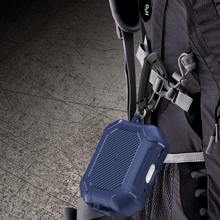 碳釺維TPU+PC耳機保護套帶開關鎖&登山扣