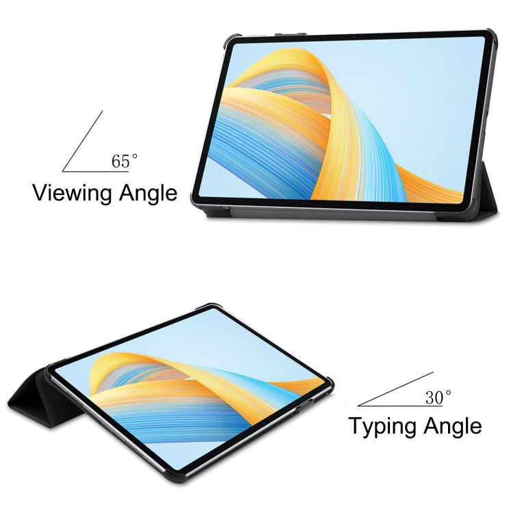 三折卡斯特紋純色平板皮套