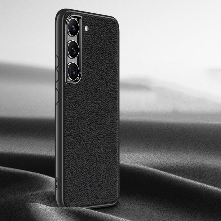 慕尚系列 荔枝紋真皮手機殼, For Samsung Galaxy S23 Ultra 5G, For Samsung Galaxy S23 5G, For Samsung Galaxy S22 Ultra 5G, For Samsung Galaxy S22+ 5G, For Samsung Galaxy S22 5G