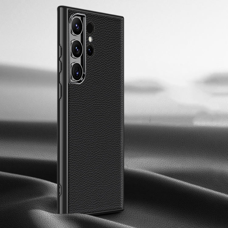 慕尚系列 荔枝紋真皮手機殼, For Samsung Galaxy S23 Ultra 5G, For Samsung Galaxy S23 5G, For Samsung Galaxy S22 Ultra 5G, For Samsung Galaxy S22+ 5G, For Samsung Galaxy S22 5G