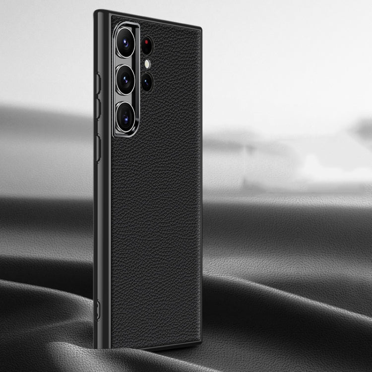 慕尚系列 荔枝紋真皮手機殼, For Samsung Galaxy S23 Ultra 5G, For Samsung Galaxy S23 5G, For Samsung Galaxy S22 Ultra 5G, For Samsung Galaxy S22+ 5G, For Samsung Galaxy S22 5G