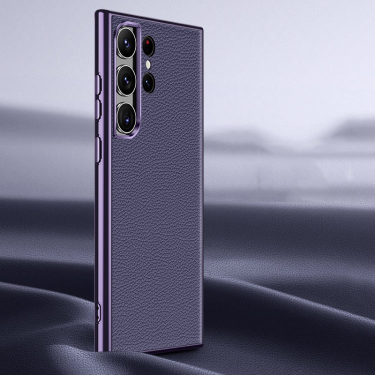 慕尚系列 荔枝紋真皮手機殼, For Samsung Galaxy S23 Ultra 5G, For Samsung Galaxy S23 5G, For Samsung Galaxy S22 Ultra 5G, For Samsung Galaxy S22+ 5G, For Samsung Galaxy S22 5G