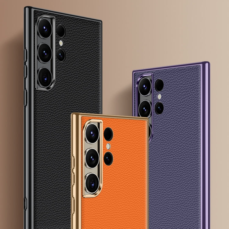 慕尚系列 荔枝紋真皮手機殼, For Samsung Galaxy S23 Ultra 5G, For Samsung Galaxy S23 5G, For Samsung Galaxy S22 Ultra 5G, For Samsung Galaxy S22+ 5G, For Samsung Galaxy S22 5G