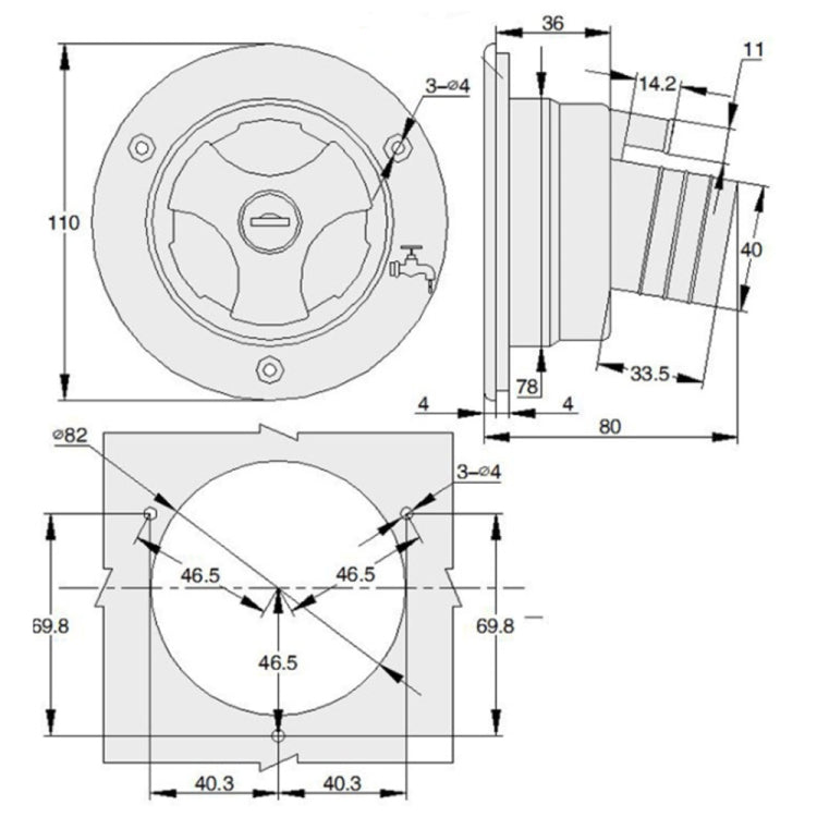 房車重力加水口帶鎖
