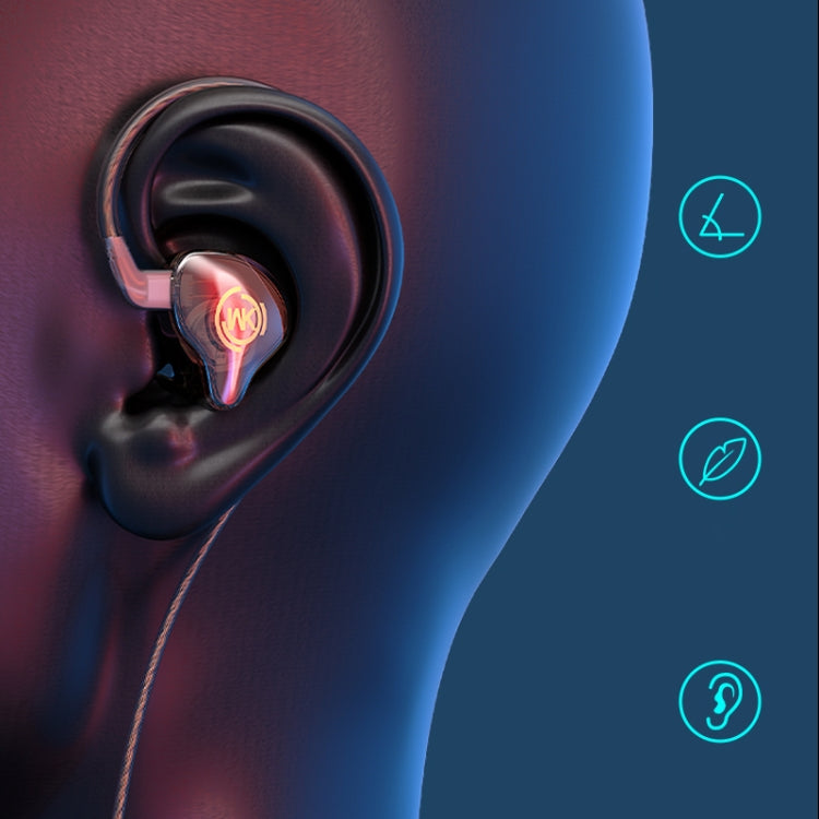 WK YC08 先鋒系列 8 Pin透明音樂通話有線耳機，線長：1.2m