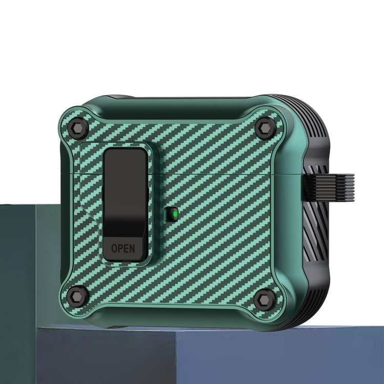 磁吸自動開關 碳纖維紋耳機保護套, For AirPods 4, For AirPods Pro 2, For AirPods 3, For AirPods Pro, For AirPods 1 / 2