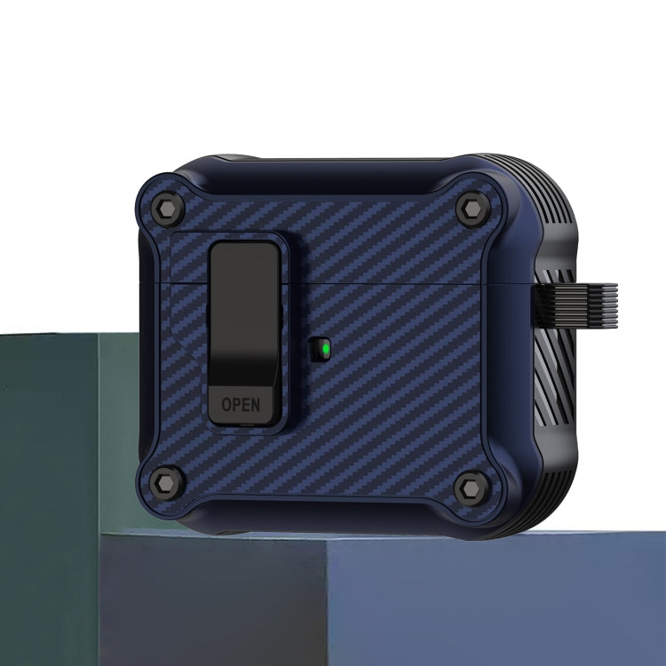 磁吸自動開關 碳纖維紋耳機保護套, For AirPods 4, For AirPods Pro 2, For AirPods 3, For AirPods Pro, For AirPods 1 / 2