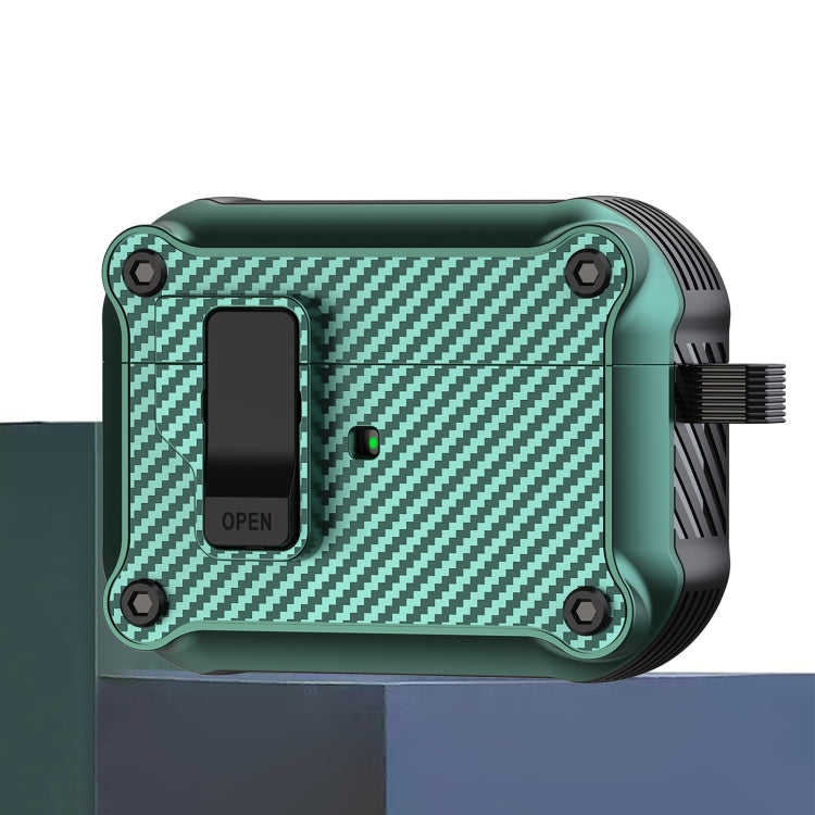 磁吸自動開關 碳纖維紋耳機保護套, For AirPods 4, For AirPods Pro 2, For AirPods 3, For AirPods Pro, For AirPods 1 / 2