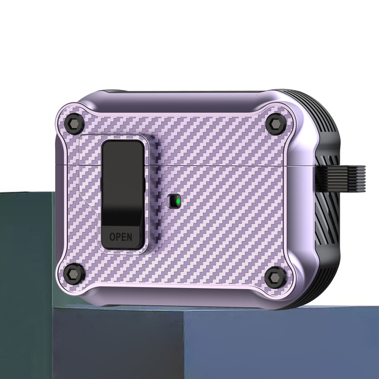 磁吸自動開關 碳纖維紋耳機保護套, For AirPods 4, For AirPods Pro 2, For AirPods 3, For AirPods Pro, For AirPods 1 / 2