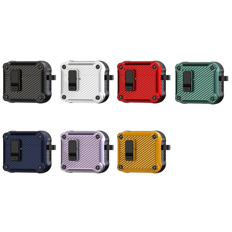 磁吸自動開關 碳纖維紋耳機保護套, For AirPods 4, For AirPods Pro 2, For AirPods 3, For AirPods Pro, For AirPods 1 / 2