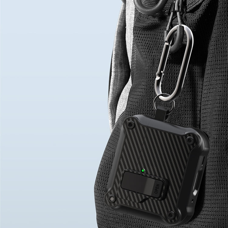 磁吸自動開關 碳纖維紋耳機保護套, For AirPods 4, For AirPods Pro 2, For AirPods 3, For AirPods Pro, For AirPods 1 / 2