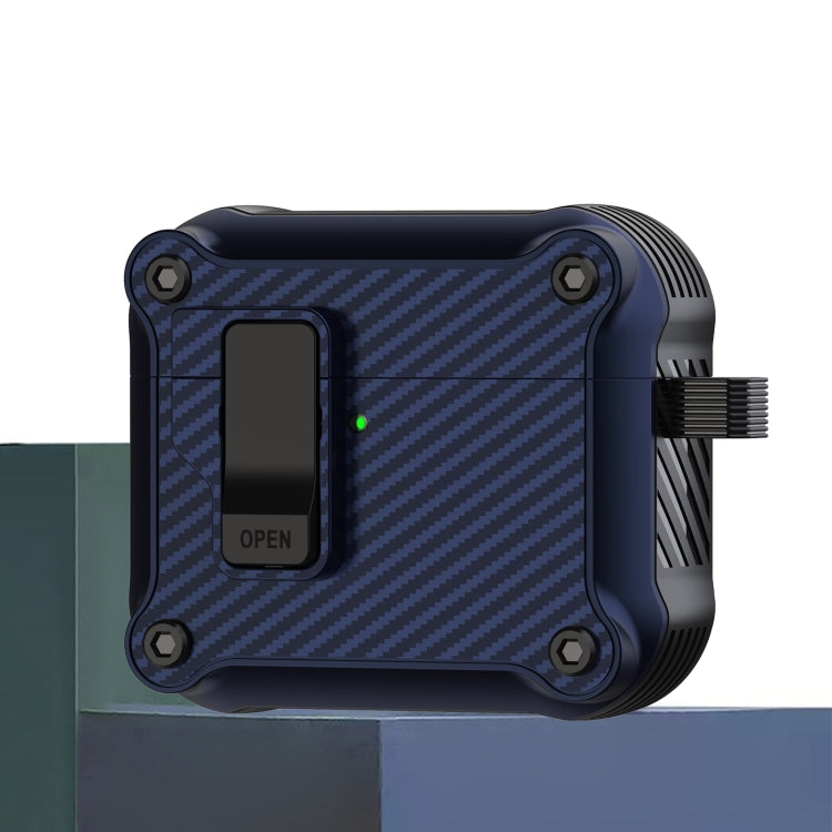 磁吸自動開關 碳纖維紋耳機保護套, For AirPods 4, For AirPods Pro 2, For AirPods 3, For AirPods Pro, For AirPods 1 / 2