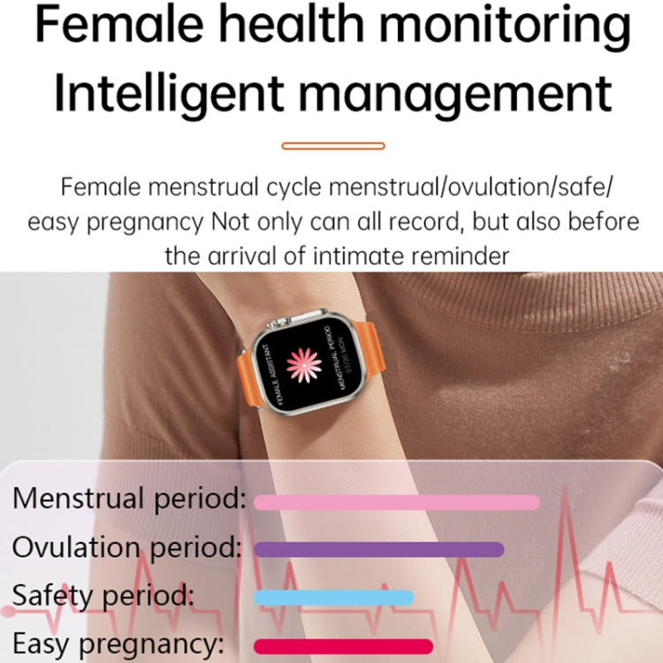 WS-E9 Ultra 2.2英寸IP67防水硅膠錶帶智能手錶 支持心率 / NFC