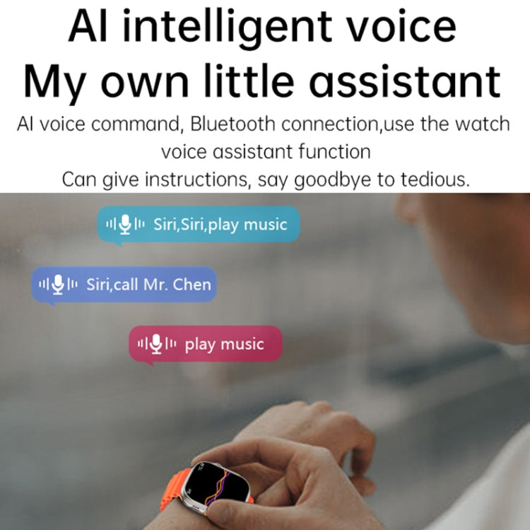 WS-E9 Ultra 2.2英寸IP67防水金屬扣海洋硅膠錶帶智能手錶 支持心率 / NFC