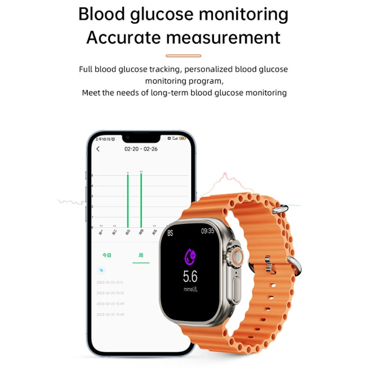 WS-E9 Ultra 2.2英寸IP67防水金屬扣海洋硅膠錶帶智能手錶 支持心率 / NFC