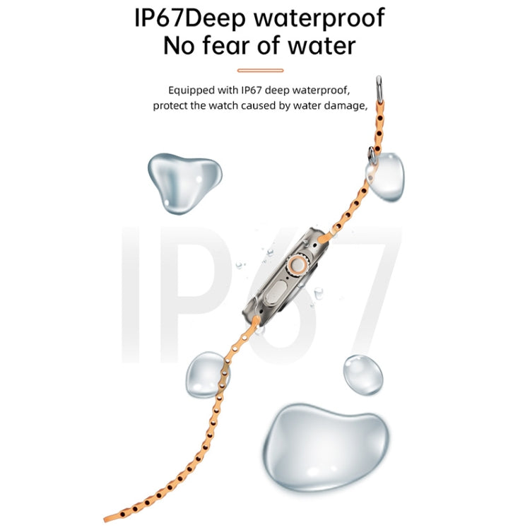 WS-E9 Ultra 2.2英寸IP67防水金屬扣海洋硅膠錶帶智能手錶 支持心率 / NFC