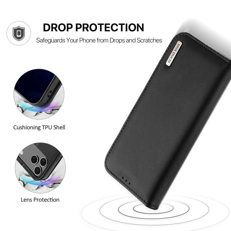 DUX DUCIS Hivo系列 牛皮+PU+TPU翻蓋手機皮套, For iPhone 17 Pro Max, For iPhone 17 Pro, For iPhone 17, For iPhone Air