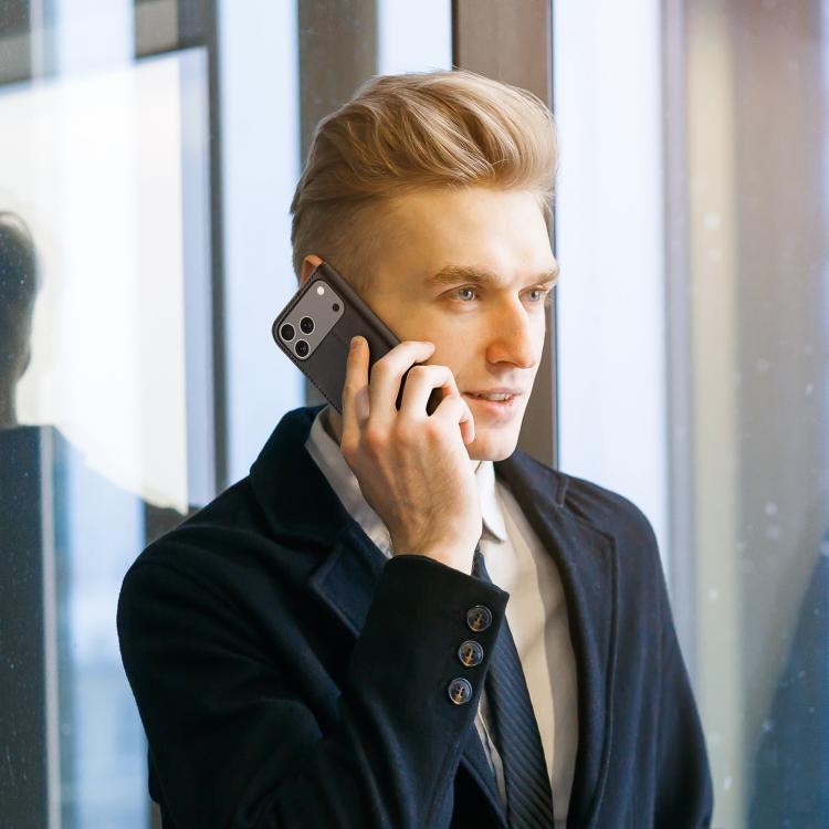 DUX DUCIS Hivo系列 牛皮+PU+TPU翻蓋手機皮套