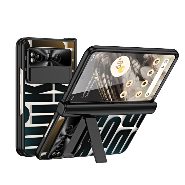 潮牌系列殼膜一體電鍍摺疊手機殼帶筆槽&鉸鏈