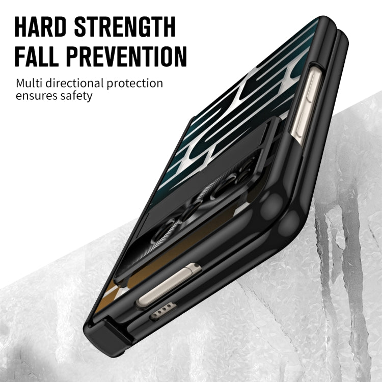 潮牌系列殼膜一體電鍍摺疊手機殼帶筆槽&鉸鏈