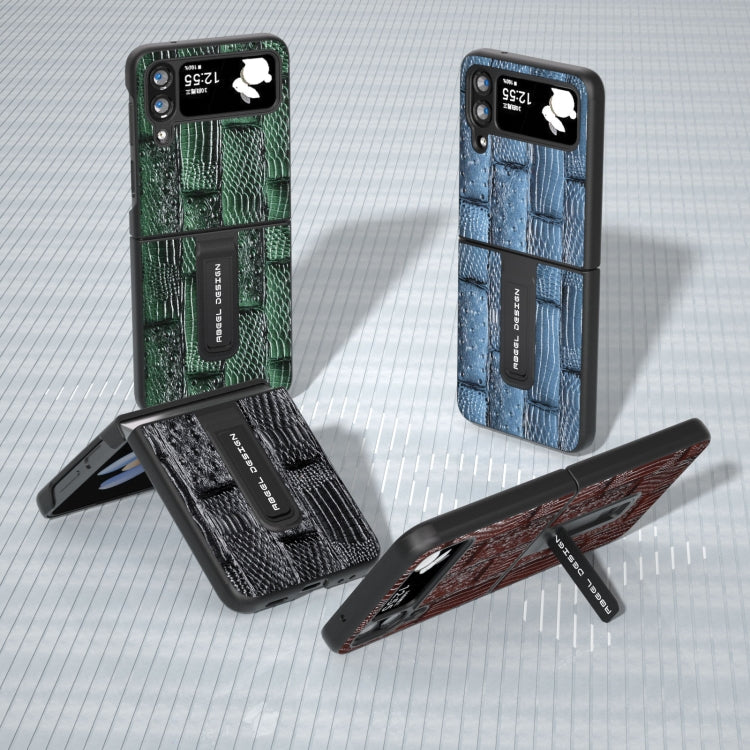 ABEEL 麻將紋真皮手機殼帶支架