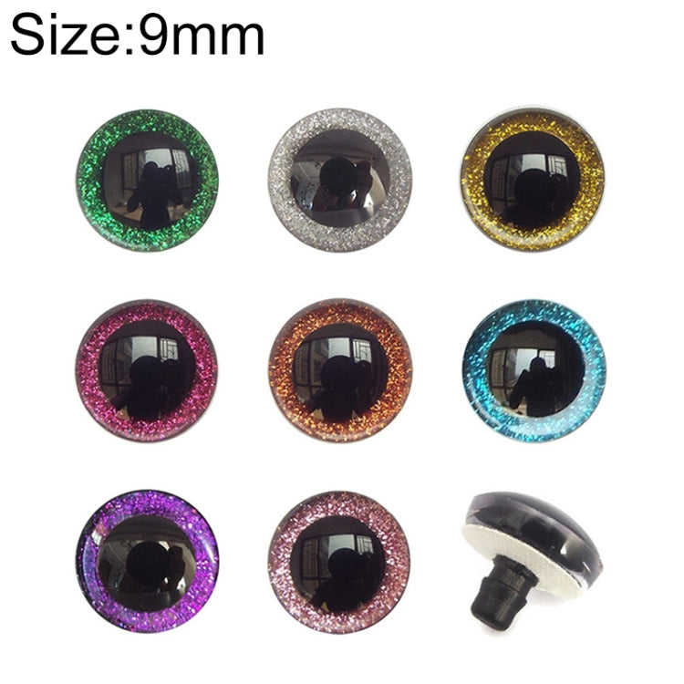 100個裝 樹脂立體動物仿真眼塑料毛絨玩具配件，尺寸:9mm（顏色隨機發貨）