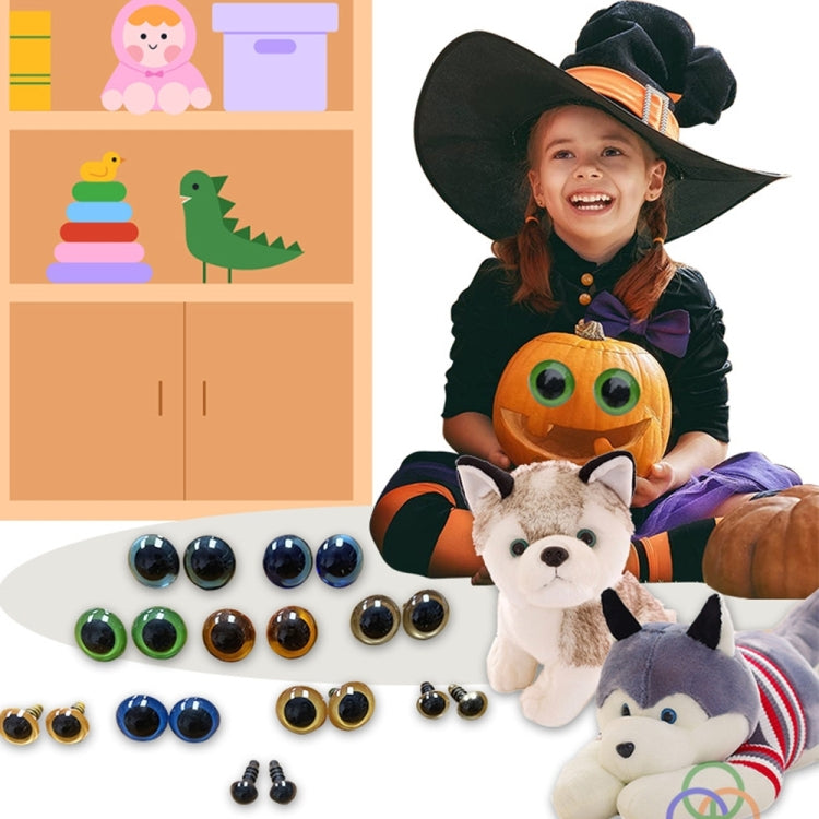 100個裝 樹脂立體動物仿真眼塑料毛絨玩具配件，尺寸:9mm（顏色隨機發貨）