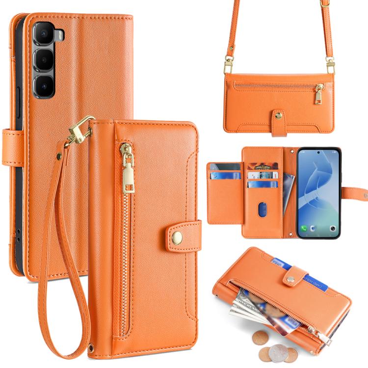 拉鏈錢夾綿羊紋多功能手機皮套 含長肩帶繩+短腕帶繩, For Infinix Hot 60 5G, For Infinix Hot 60 Pro+ 4G, For Infinix Hot 60 Pro 4G, For Infinix Smart 10 4G, For Infinix Note 50s 5G, For Infinix Note 50x 5G, For Infinix Note 50 Pro+ 5G, For Infinix Note 50 4G