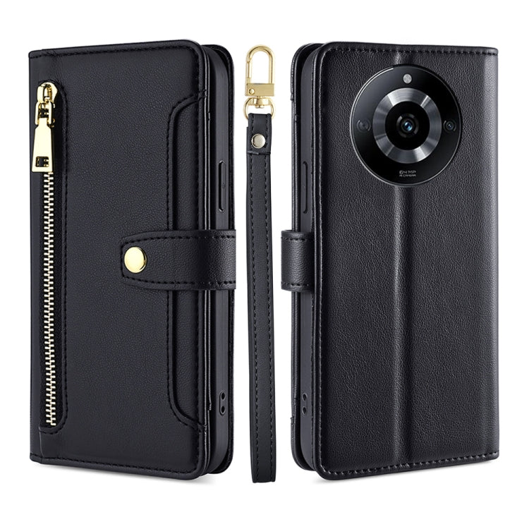 拉鏈錢夾綿羊紋多功能手機皮套 含長肩帶繩+短腕帶繩, For Realme 11 4G, For Realme GT5 240W, For Realme GT5, For Realme 11 5G Global / 11x 5G, For Realme 11 5G, For Realme 11 Pro / 11 Pro+ 5G, For Realme C65 4G, For Realme 10 Pro 5G