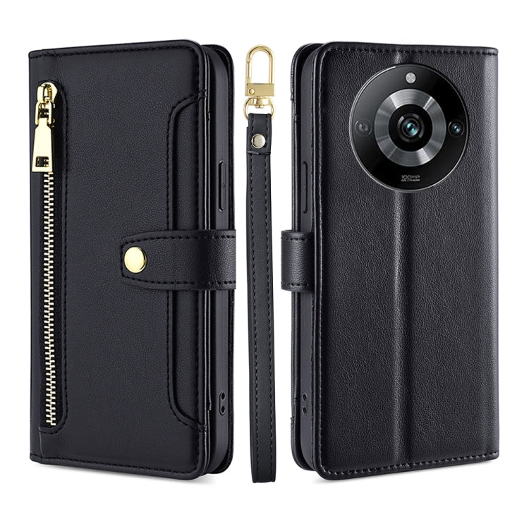 拉鏈錢夾綿羊紋多功能手機皮套 含長肩帶繩+短腕帶繩, For Realme 11 4G, For Realme GT5 240W, For Realme GT5, For Realme 11 5G Global / 11x 5G, For Realme 11 5G, For Realme 11 Pro / 11 Pro+ 5G, For Realme C65 4G, For Realme 10 Pro 5G