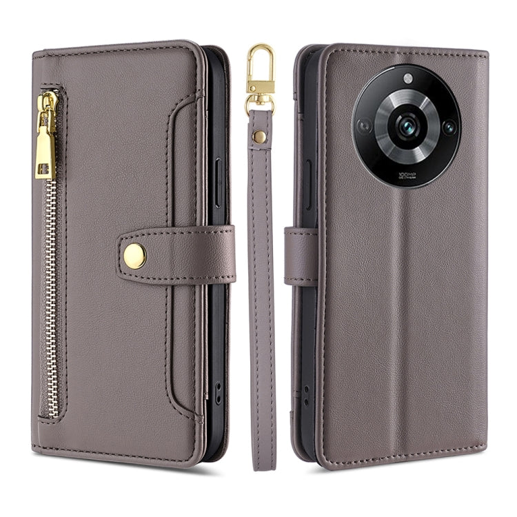 拉鏈錢夾綿羊紋多功能手機皮套 含長肩帶繩+短腕帶繩, For Realme 11 4G, For Realme GT5 240W, For Realme GT5, For Realme 11 5G Global / 11x 5G, For Realme 11 5G, For Realme 11 Pro / 11 Pro+ 5G, For Realme C65 4G, For Realme 10 Pro 5G