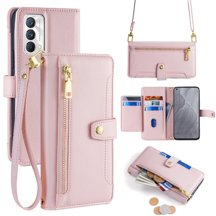 拉鏈錢夾綿羊紋多功能手機皮套 含長肩帶繩+短腕帶繩, For Realme 9 Pro, For Realme GT2 Pro, For Realme Narzo 50A, For Realme 8i, For Realme GT Neo 2 5G, For Realme GT Master, For Realme C21Y, For Realme 8 / 8 Pro