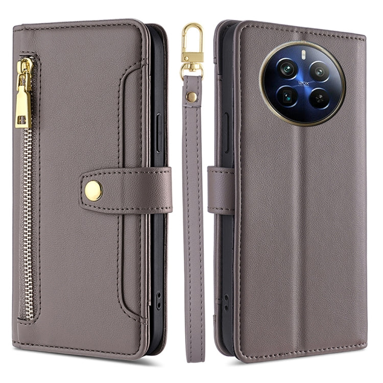 拉鏈錢夾綿羊紋多功能手機皮套 含長肩帶繩+短腕帶繩, For Realme C75 4G / 14x 5G Global, For Realme 13 Pro 5G, For Realme C61 4G, For Realme GT Neo6 SE, For Realme 12 5G, For Realme 12+ 5G, For Realme 12 Pro 5G, For Realme GT5 Pro 5G