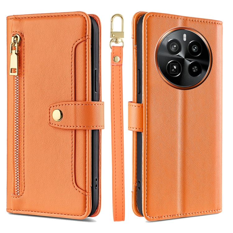 拉鏈錢夾綿羊紋多功能手機皮套 含長肩帶繩+短腕帶繩, For Realme C75 4G / 14x 5G Global, For Realme 13 Pro 5G, For Realme C61 4G, For Realme GT Neo6 SE, For Realme 12 5G, For Realme 12+ 5G, For Realme 12 Pro 5G, For Realme GT5 Pro 5G