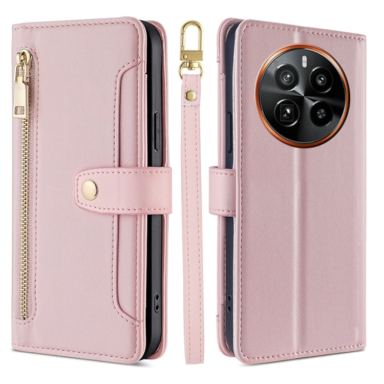 拉鏈錢夾綿羊紋多功能手機皮套 含長肩帶繩+短腕帶繩, For Realme C75 4G / 14x 5G Global, For Realme 13 Pro 5G, For Realme C61 4G, For Realme GT Neo6 SE, For Realme 12 5G, For Realme 12+ 5G, For Realme 12 Pro 5G, For Realme GT5 Pro 5G