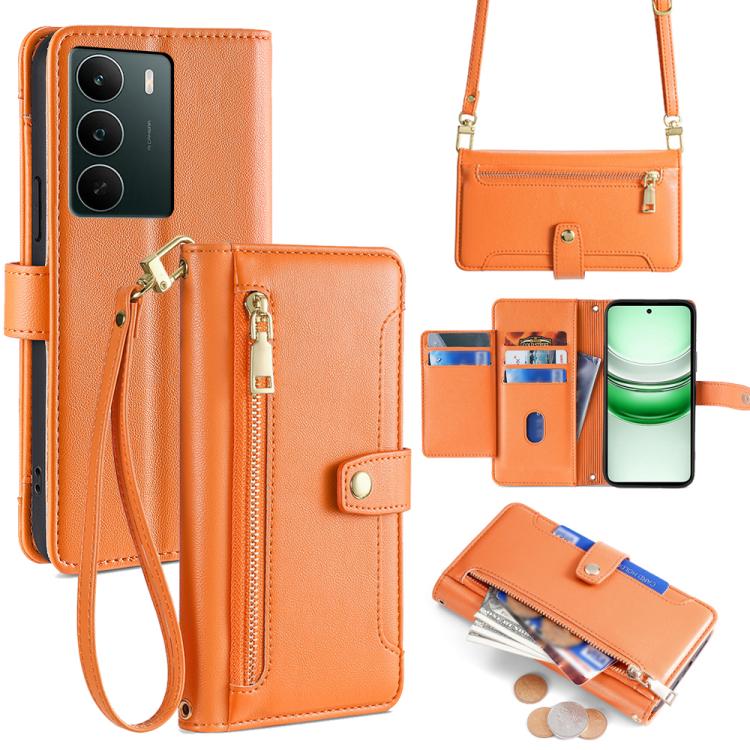 拉鏈錢夾綿羊紋多功能手機皮套 含長肩帶繩+短腕帶繩, For Realme C85 5G, For Realme 15T 5G Global, For Realme C71 4G, For Realme GT 7 5G Global, For Realme 14 5G Global, For Realme P3 Ultra 5G, For Realme 14 Pro+ 5G, For Realme 14 Pro 5G Global