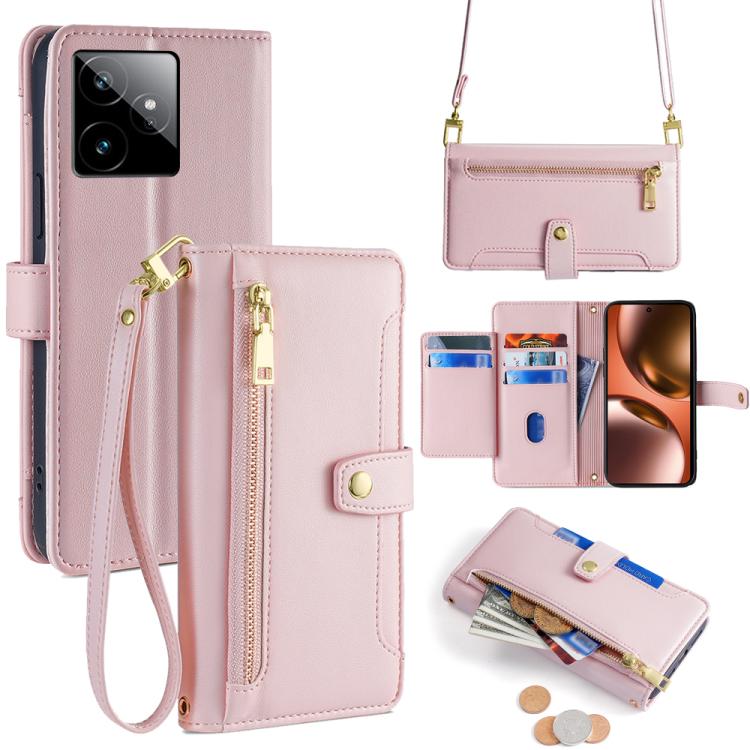 拉鏈錢夾綿羊紋多功能手機皮套 含長肩帶繩+短腕帶繩, For Realme C85 5G, For Realme 15T 5G Global, For Realme C71 4G, For Realme GT 7 5G Global, For Realme 14 5G Global, For Realme P3 Ultra 5G, For Realme 14 Pro+ 5G, For Realme 14 Pro 5G Global