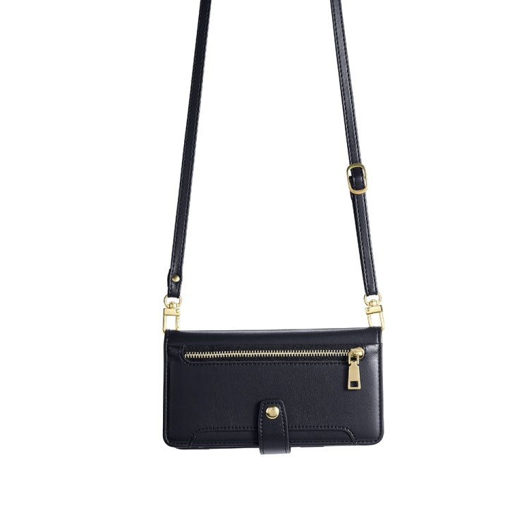 拉鏈錢夾綿羊紋多功能手機皮套 含長肩帶繩+短腕帶繩