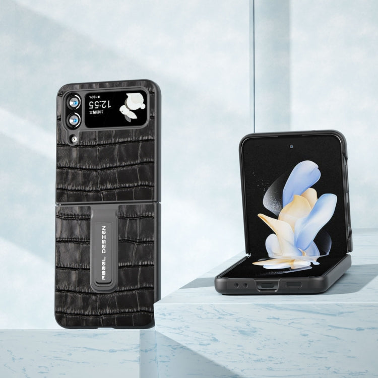 真皮鱷魚紋手機殼帶支架