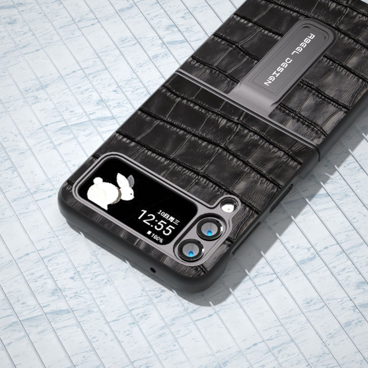 真皮鱷魚紋手機殼帶支架