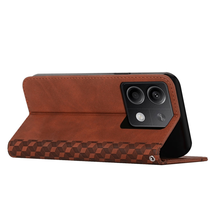 拼接菱形膚感強磁對吸手機皮套