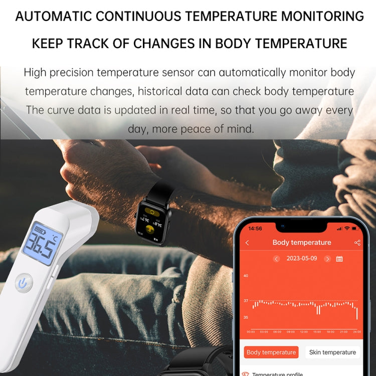 ET540 1.91英寸IP67防水硅膠錶帶智能手錶 支持ECG心電圖 / 無創血糖測量