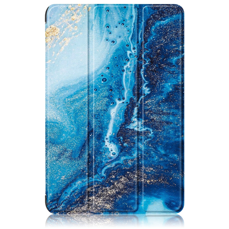 卡斯特紋彩繪三折支架智能休眠平板皮套, For Samsung Galaxy Tab A9 2023, For Samsung Galaxy Tab S9+
