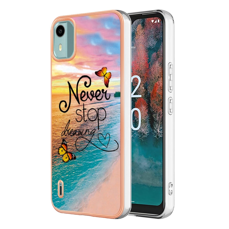 電鍍A款邊框IMD圖案TPU防摔手機殼