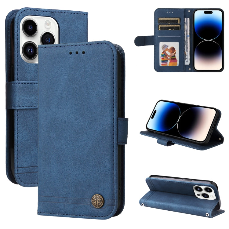 膚感生命樹金屬扣手機皮套, For iPhone 15 Pro Max, For iPhone 15 Pro, For iPhone 15 Plus, For iPhone 15