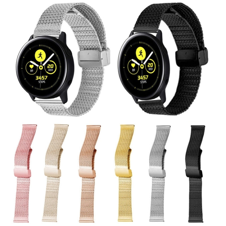 磁扣人字網金屬錶帶適用於三星系列手錶